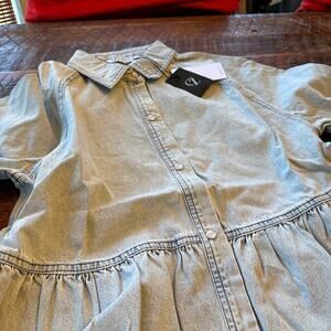 Chic Denim Midi Dress in Classic Blue